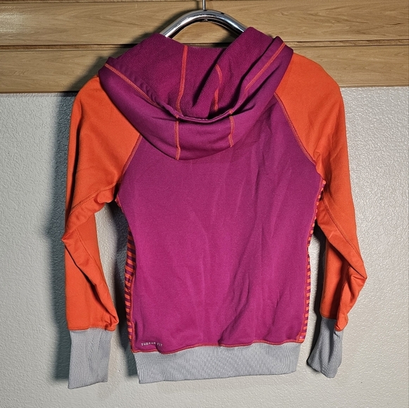 Nike Purple and Orange Zip-Up Hoodie Girls Small - Picture 6 of 9